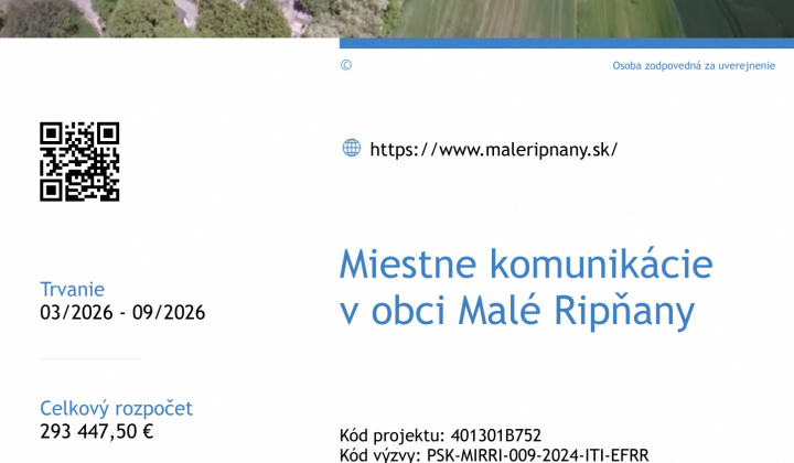 Aktuality / Miestne komunikácie v obci Malé Ripňany - foto