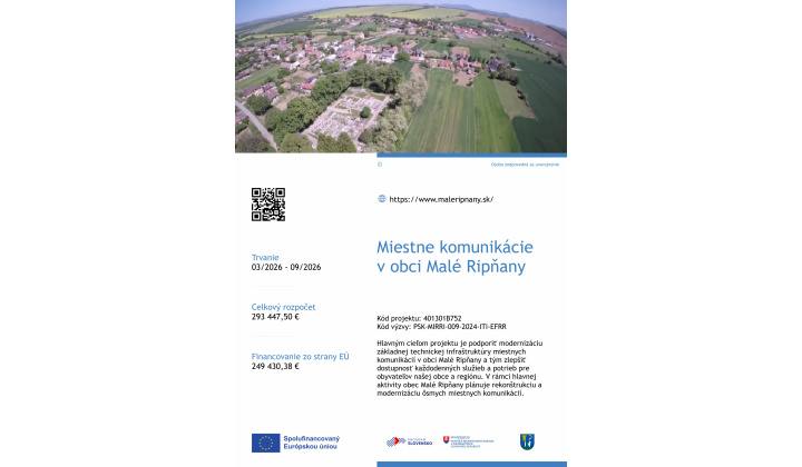 Miestne komunikácie v obci Malé Ripňany