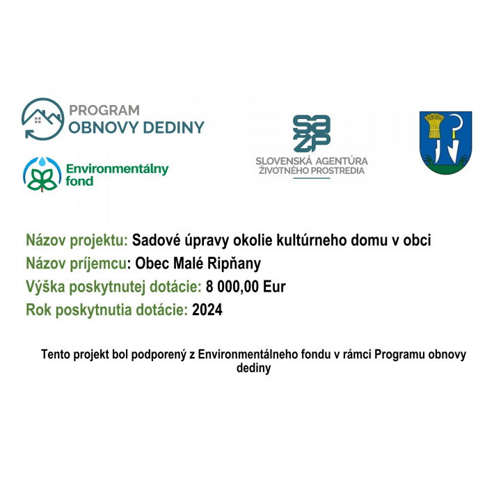 Sadové úpravy okolie kultúrneho domu v obci